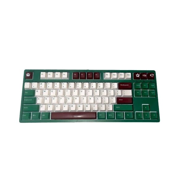AKKO 3087V2 Mechanical Gaming Keyboard Forest Green & White Computer Keyboard - Picture 1 of 5